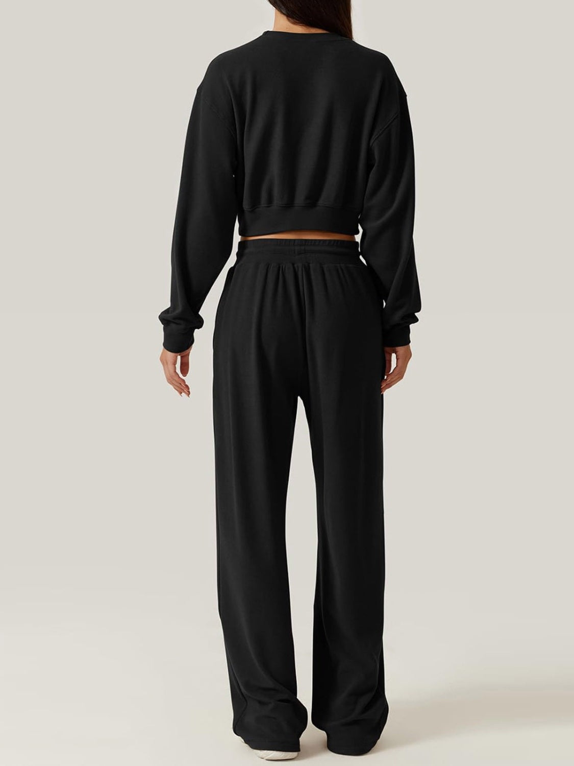 Trendy Crisscross Neck Top and Adjustable Waist Pants Set