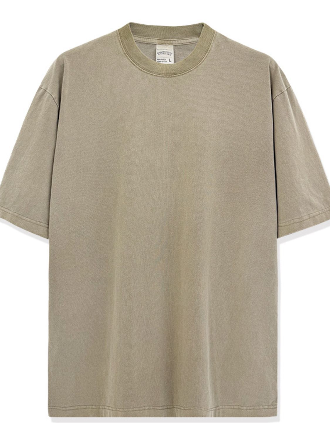 Men's Full Size Round Neck Washed T-Shirt Plus Size Apparel