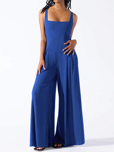 Elegant Square Neck Wide Strap Jumpsuit for Every Occasion