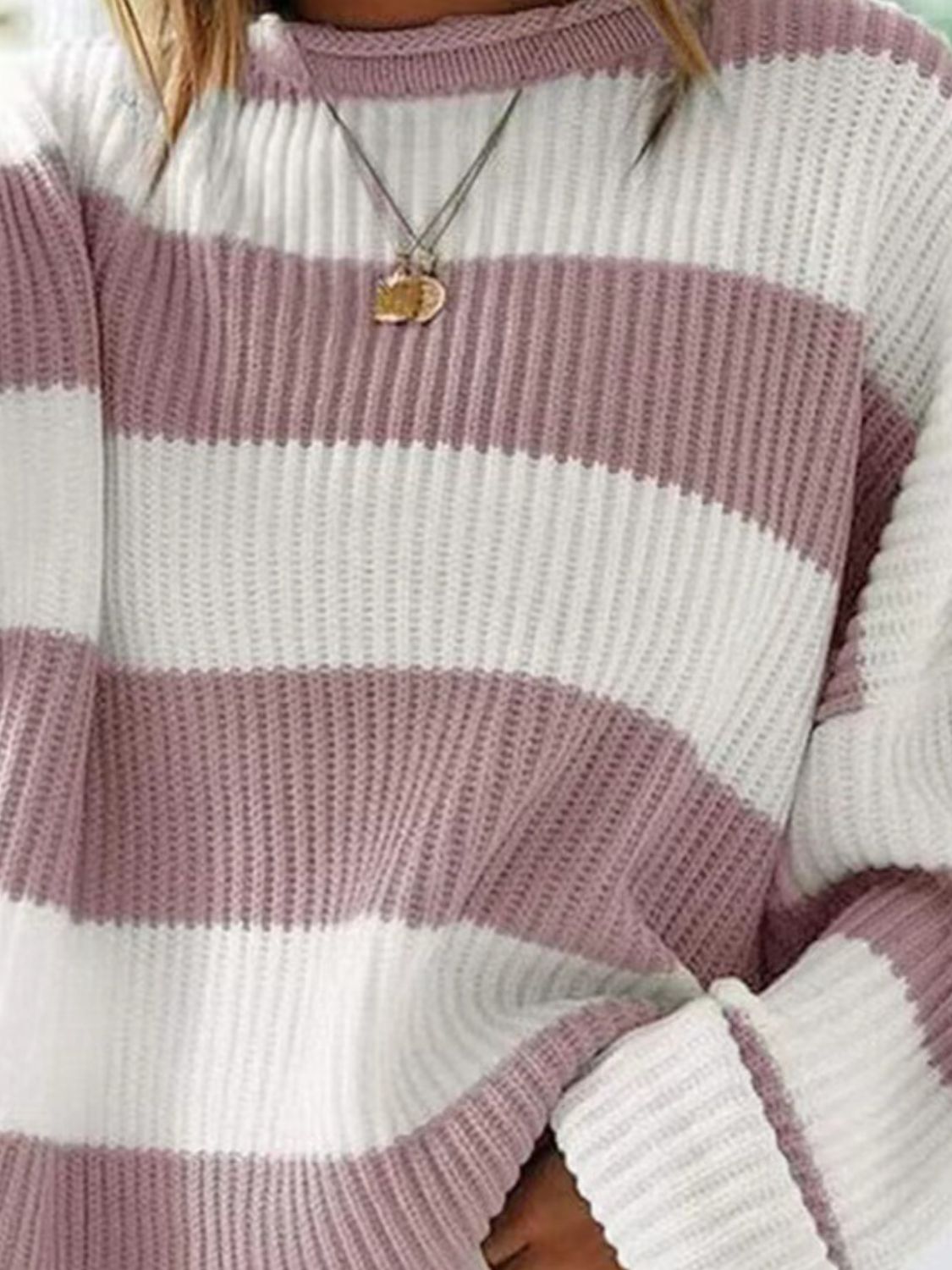 Round Neck Long Sleeve Sweater for Women Casual Style
