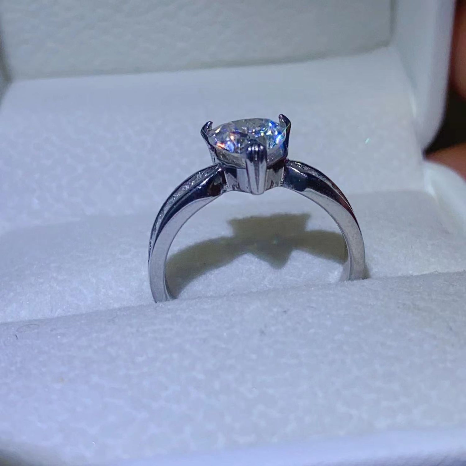 1 Carat Moissanite 925 Sterling Silver Ring for Women