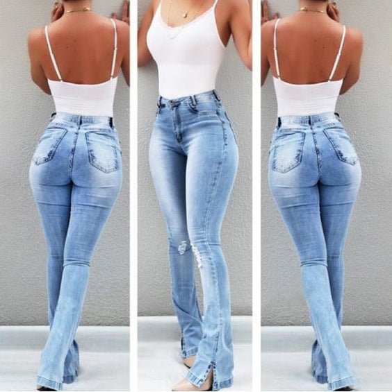 Elegant High-Waisted Stretchy Bootcut Pants for Women