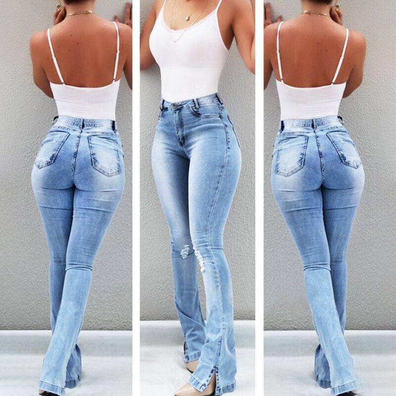 Elegant High-Waisted Stretchy Bootcut Pants for Women