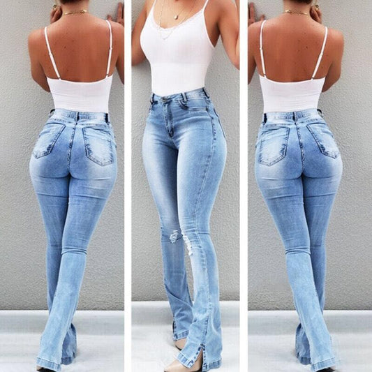 Elegant High-Waisted Stretchy Bootcut Pants for Women