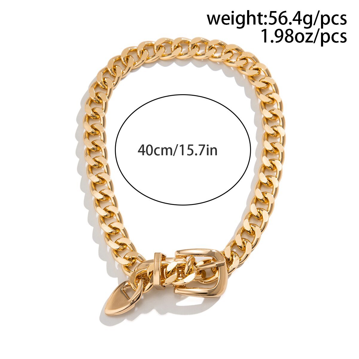 Exaggerated Heavy Metal Belt Choker Necklace for Women Punk Thick Chunky Clavicle Chain Grunge Jewelry Steampunk Men