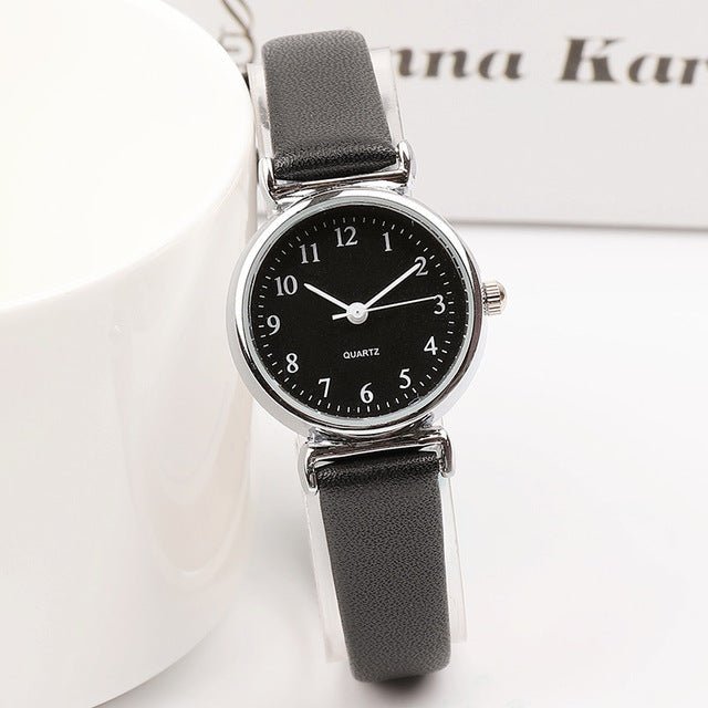 Exquisite small retro leather female watch