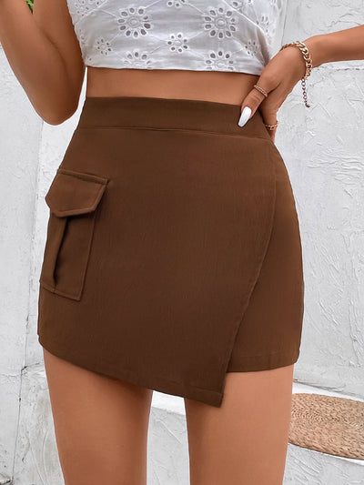 Chic High-Waisted Fashion Shorts with Pockets for Women