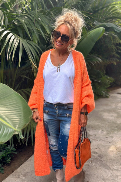 Letter Dropped Shoulder Long Sleeve Cardigan for Women
