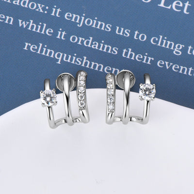 Moissanite D-Color Earrings in gift box packaging