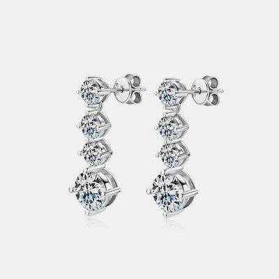 4 Carat Moissanite 925 Sterling Silver Earrings for Elegance