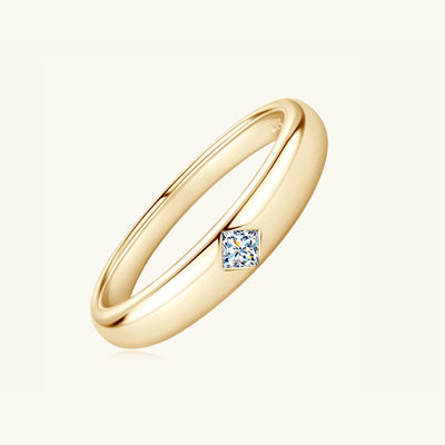 Elegant 925 Sterling Silver Inlaid Moissanite Ring