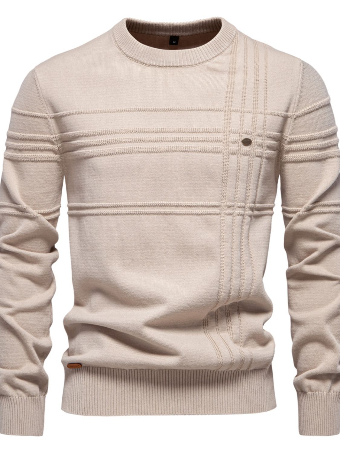 Men's Round Neck Striped Sweater for Comfortable Casual Style