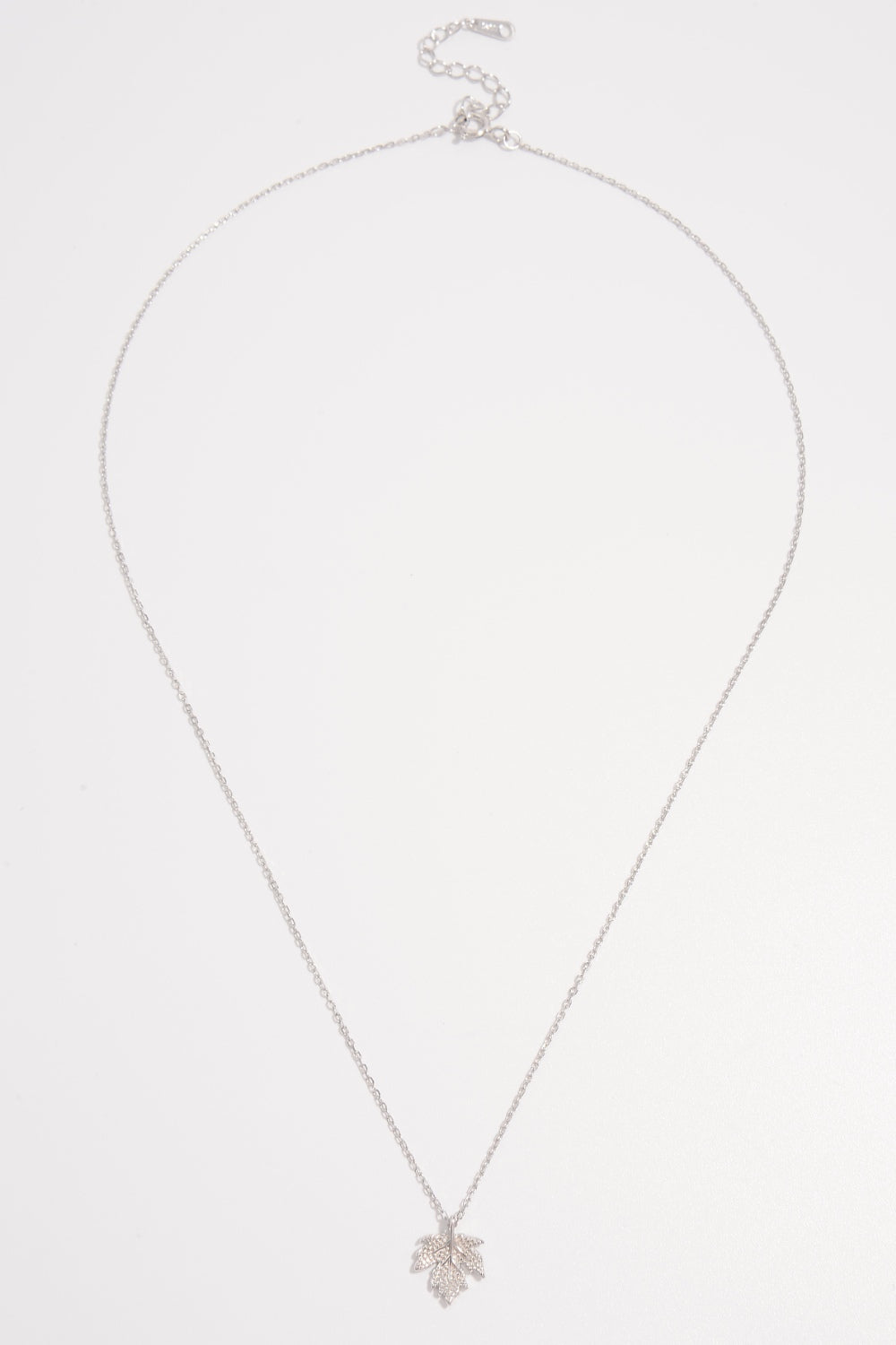 925 Sterling Silver Zircon Maple Leaf Necklace for Women
