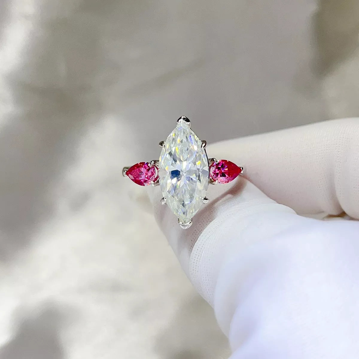 6 Carat 925 Sterling Silver Moissanite Ring