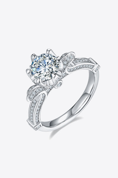 Adored 1 Carat Moissanite 925 Sterling Silver Engagement Ring