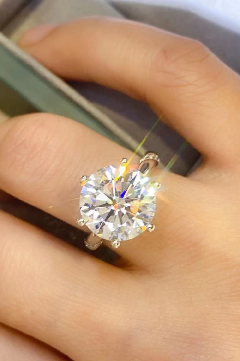 5 Carat Moissanite 6-Prong Ring for Elegant Style