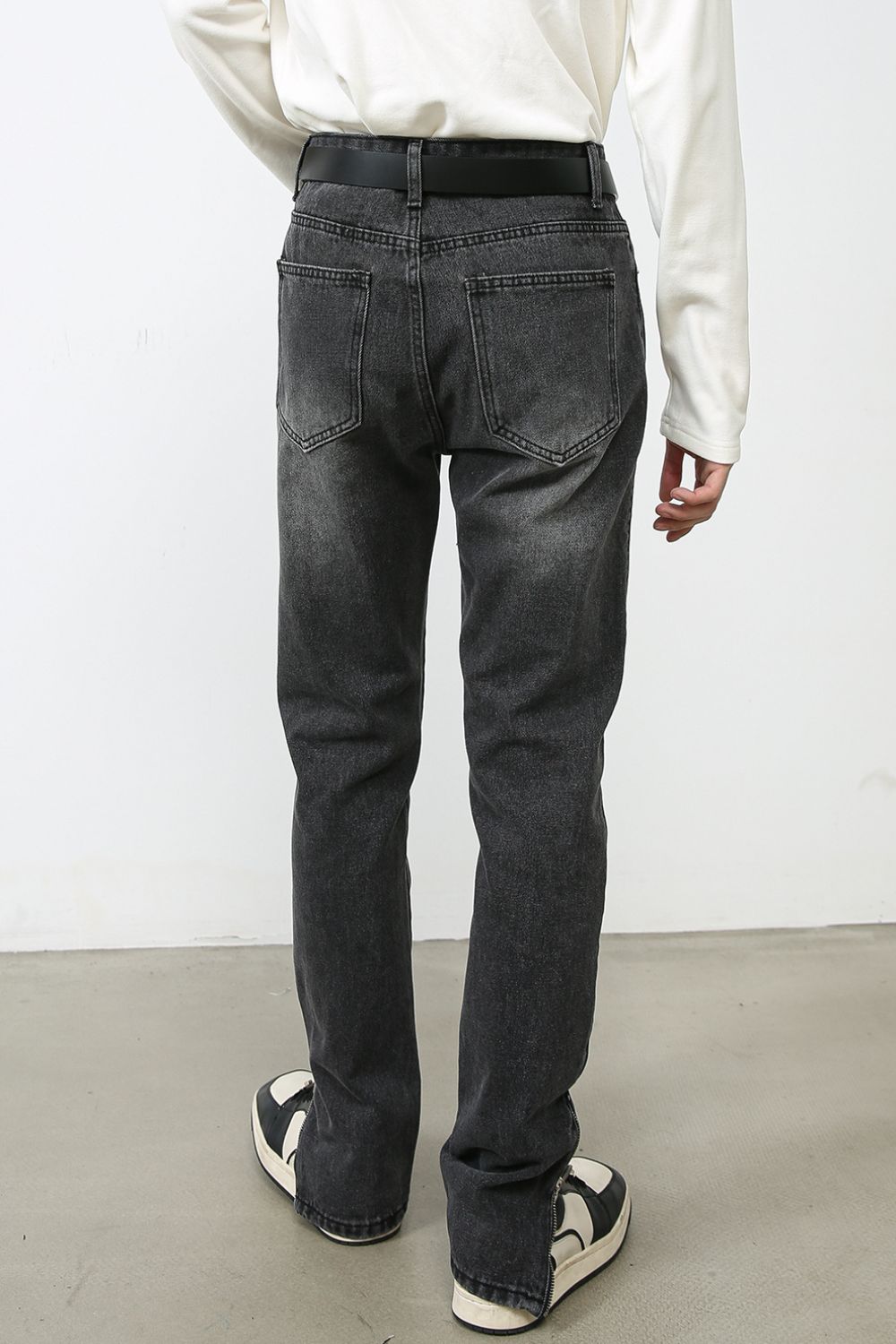 Men's Decor Zip Jeans with Pockets for Casual Style