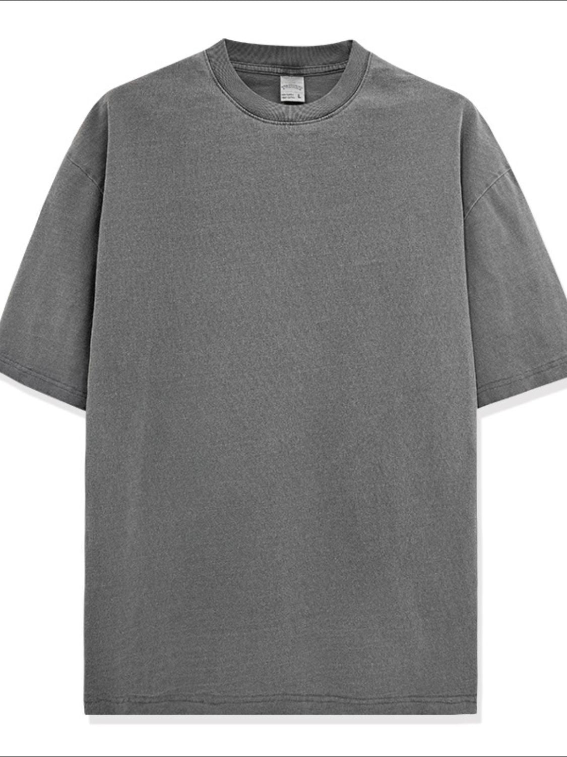 Men's Full Size Round Neck Washed T-Shirt Plus Size Apparel