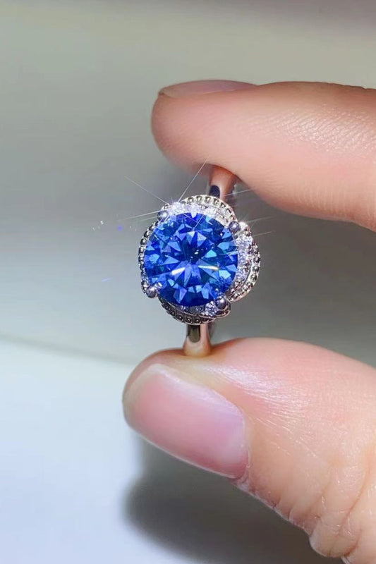 2 Carat Moissanite Contrast 925 Sterling Silver Ring Design
