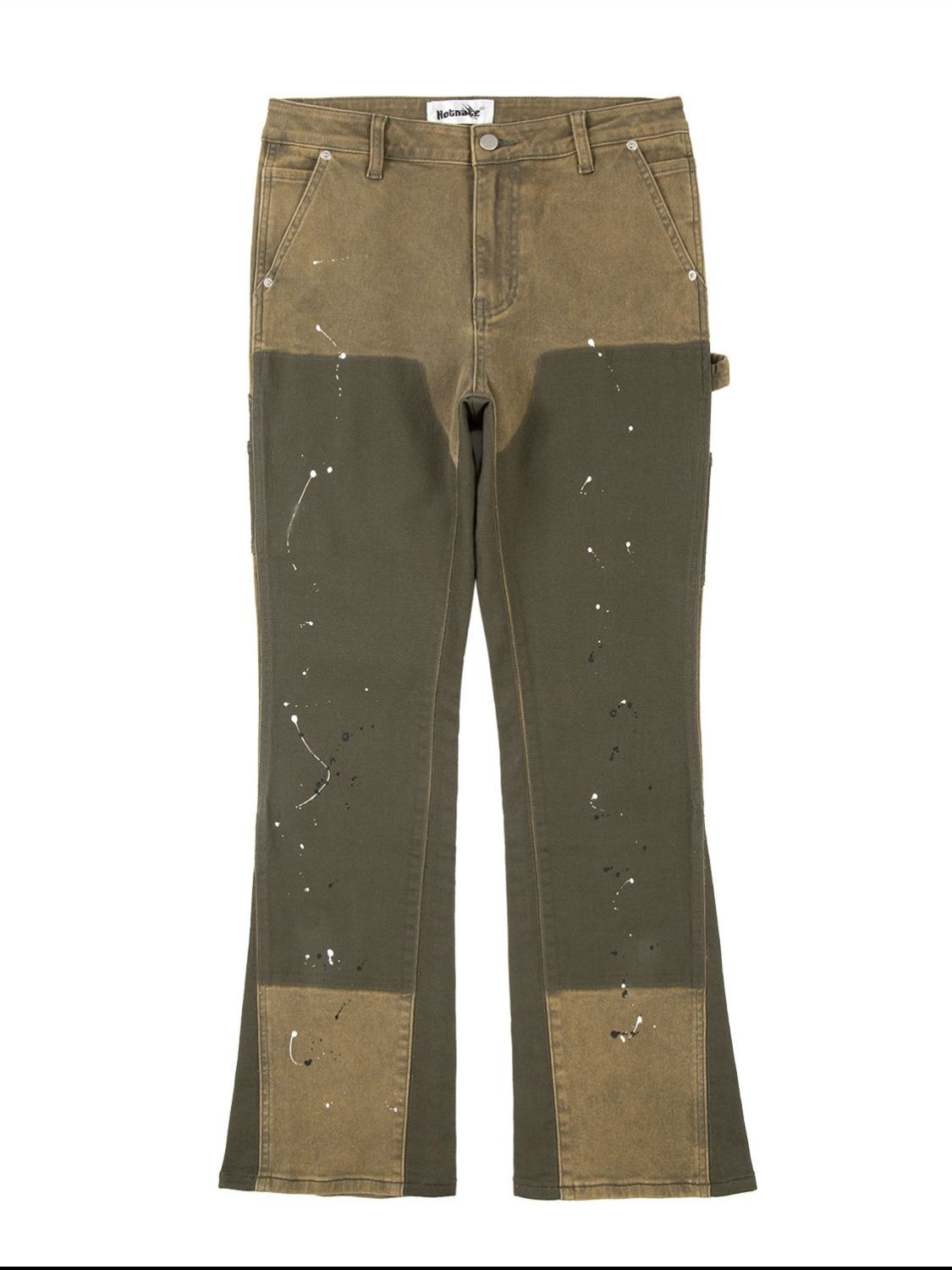 Men's Contrast Washed Bootcut Jeans for Casual Style