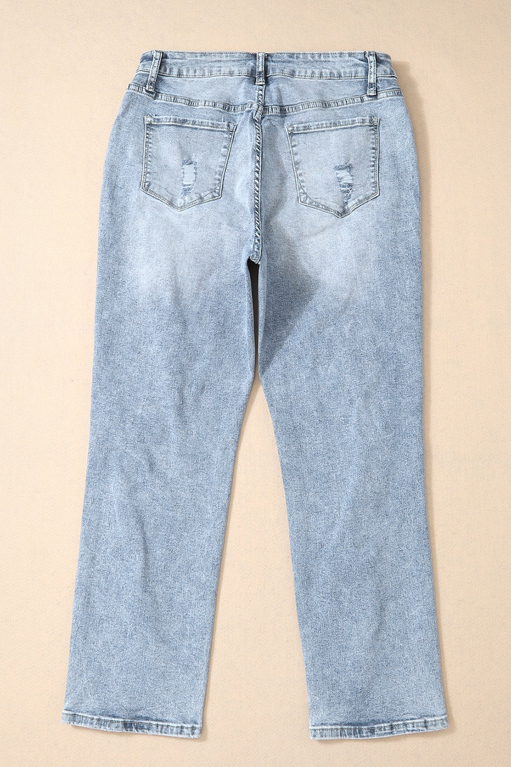 Chic High Waist Distressed Denim Pants for Trendy Style