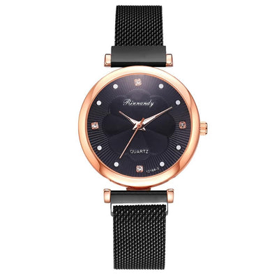 Fashion 5 Piece Set Women Watches Luxury Magnet Buckle Flower Rhinestone Watch Ladies Quartz Wrist Watch Bracelet