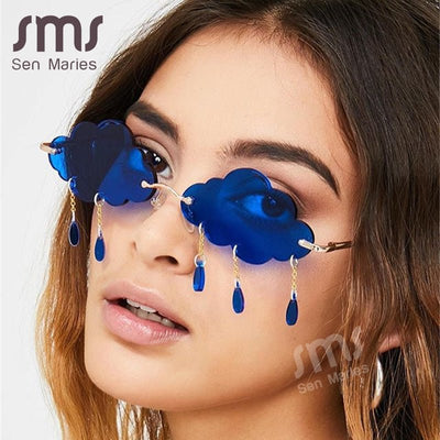 Vintage-Inspired Rimless Sunglasses with Steampunk Flair for Men and Women