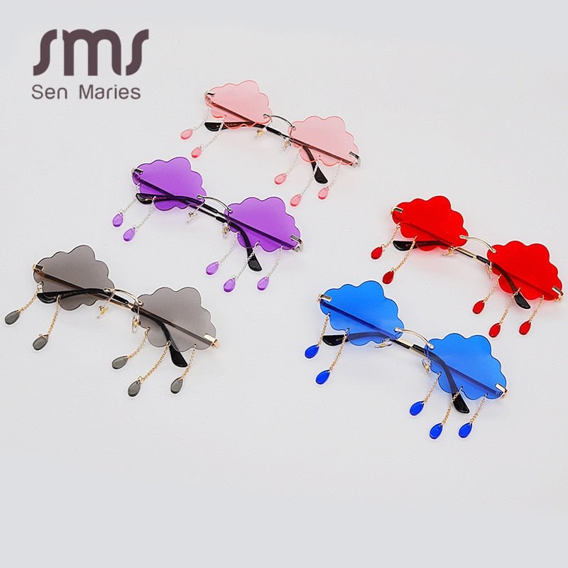 Vintage-Inspired Rimless Sunglasses with Steampunk Flair for Men and Women