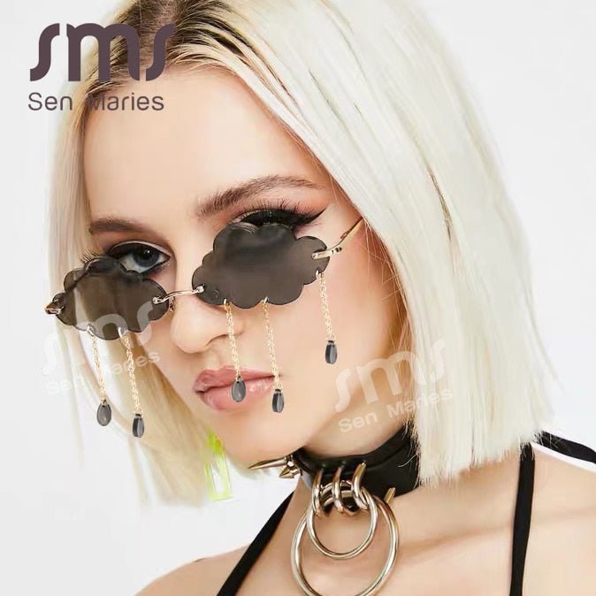 Vintage-Inspired Rimless Sunglasses with Steampunk Flair for Men and Women