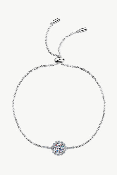 1 Carat Moissanite Chain Bracelet in Sterling Silver