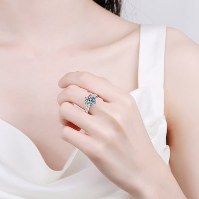 3 Carat Moissanite 925 Sterling Silver Ring for Elegance