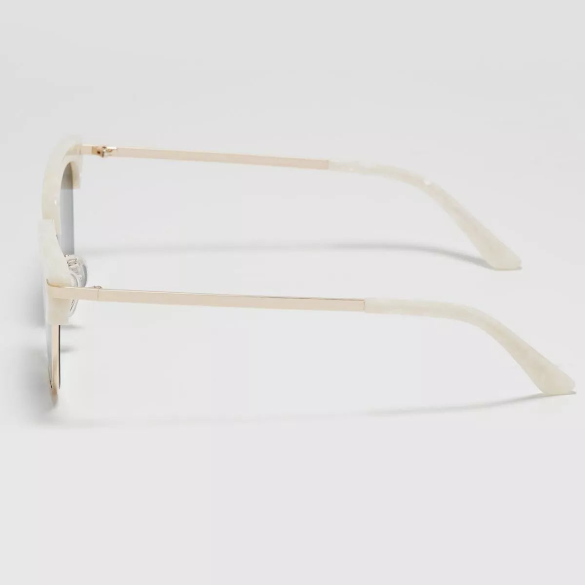 Classic Clubmaster Style Sunglasses with Gold Accents