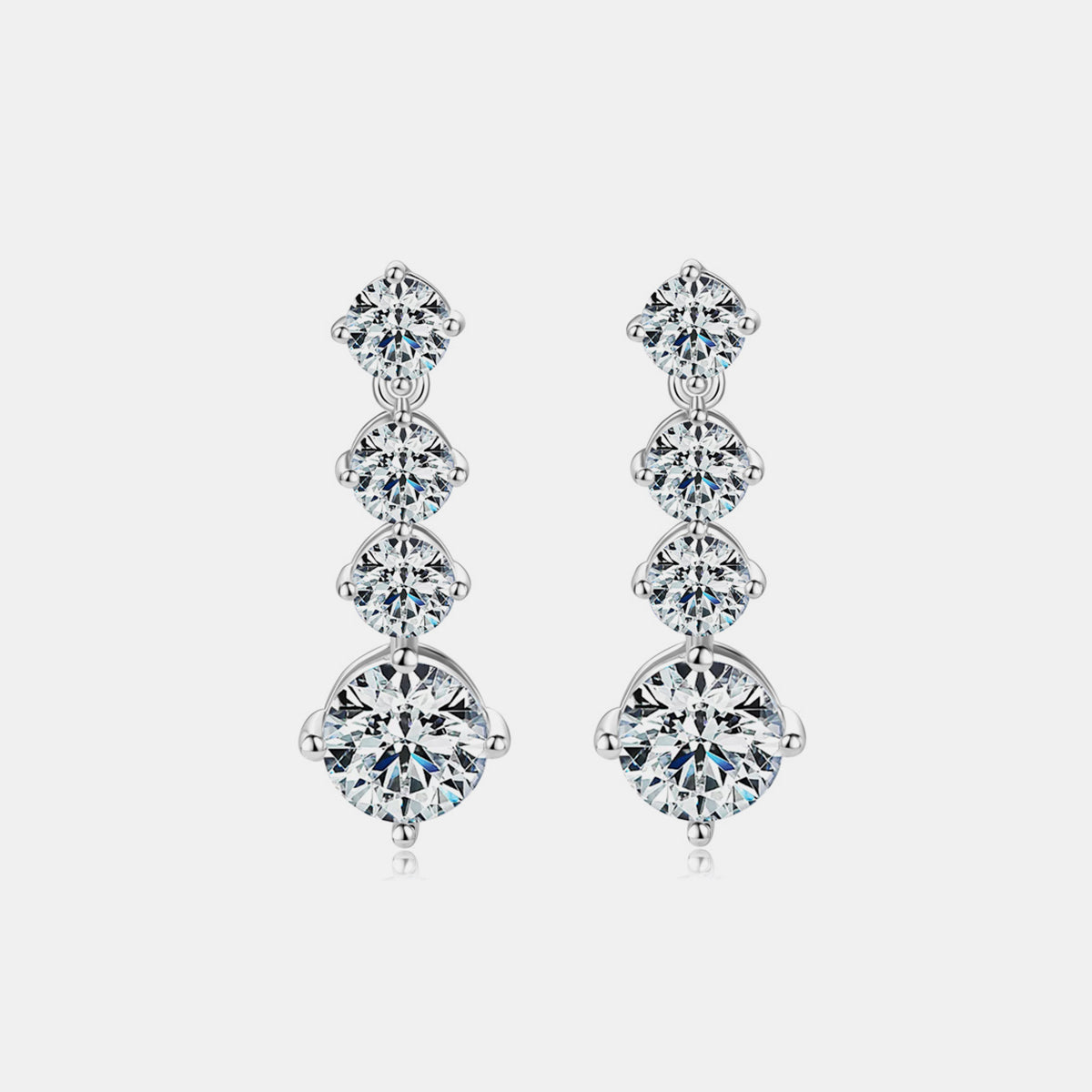 4 Carat Moissanite 925 Sterling Silver Earrings for Elegance