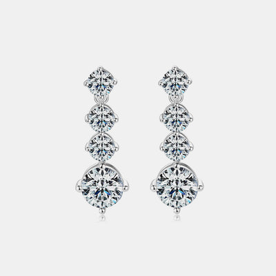 4 Carat Moissanite 925 Sterling Silver Earrings for Elegance
