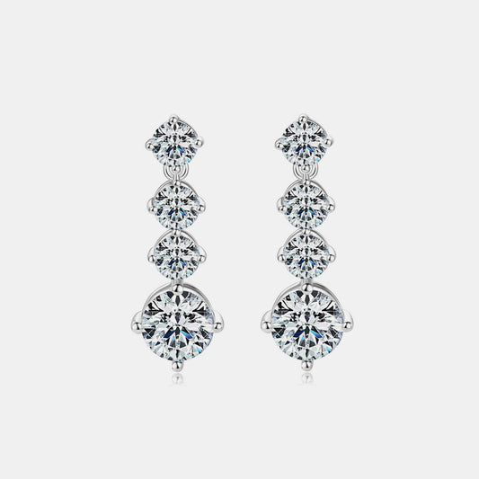 4 Carat Moissanite 925 Sterling Silver Earrings for Elegance