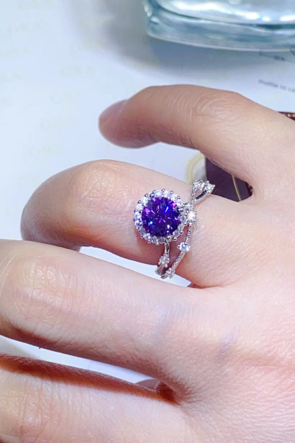 1 Carat Moissanite 925 Sterling Silver Ring for Women