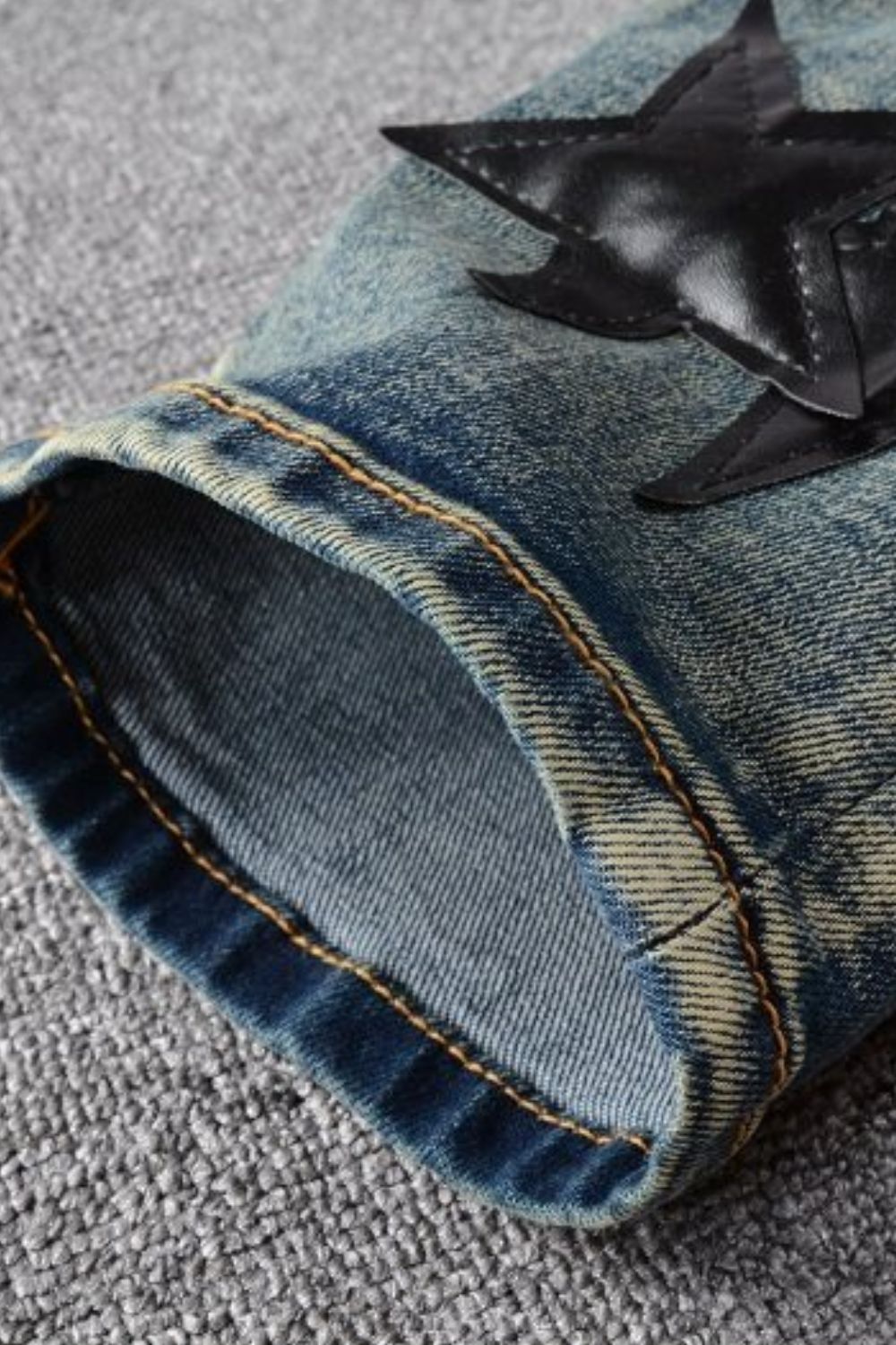 Men's Washed Star Slim Jeans for Everyday Casual Wear