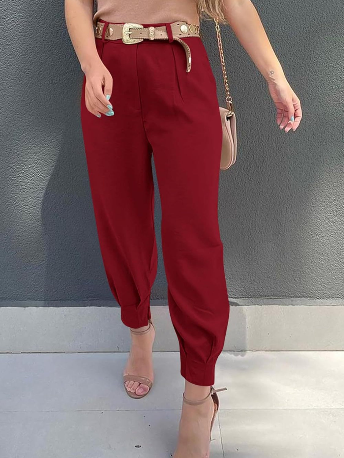 Stylish High-Waisted Crop Trousers for Chic Comfort