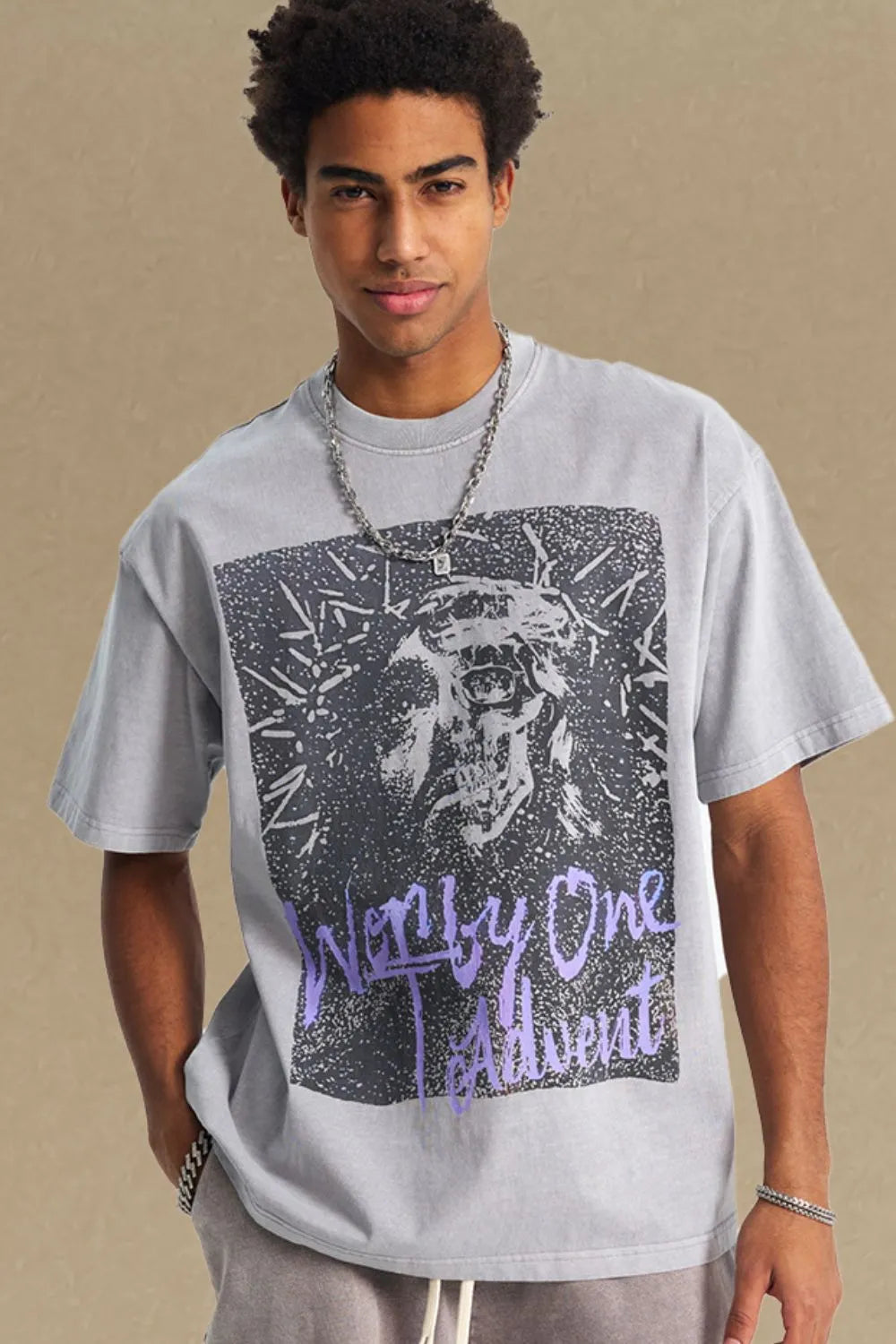 Men's Graphic Round Neck Short Sleeve T-Shirt - Casual Style
