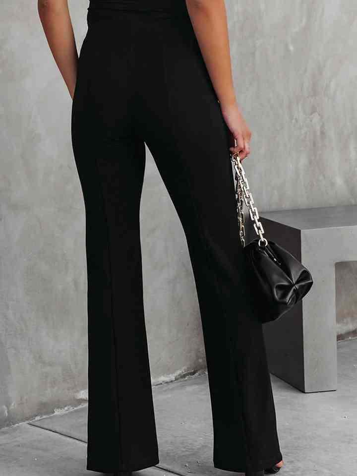 Stylish Front Slit Wide-Leg Pants for Modern Trendsetters