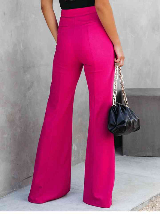 Stylish Front Slit Wide-Leg Pants for Modern Trendsetters