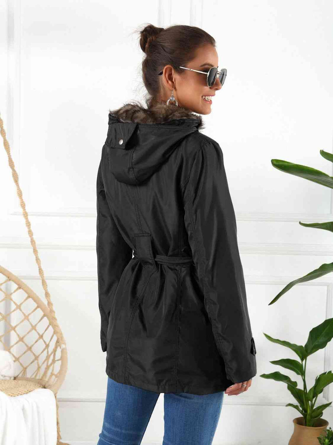 Transformable Three-in-One Hooded Jacket with Removable Liner