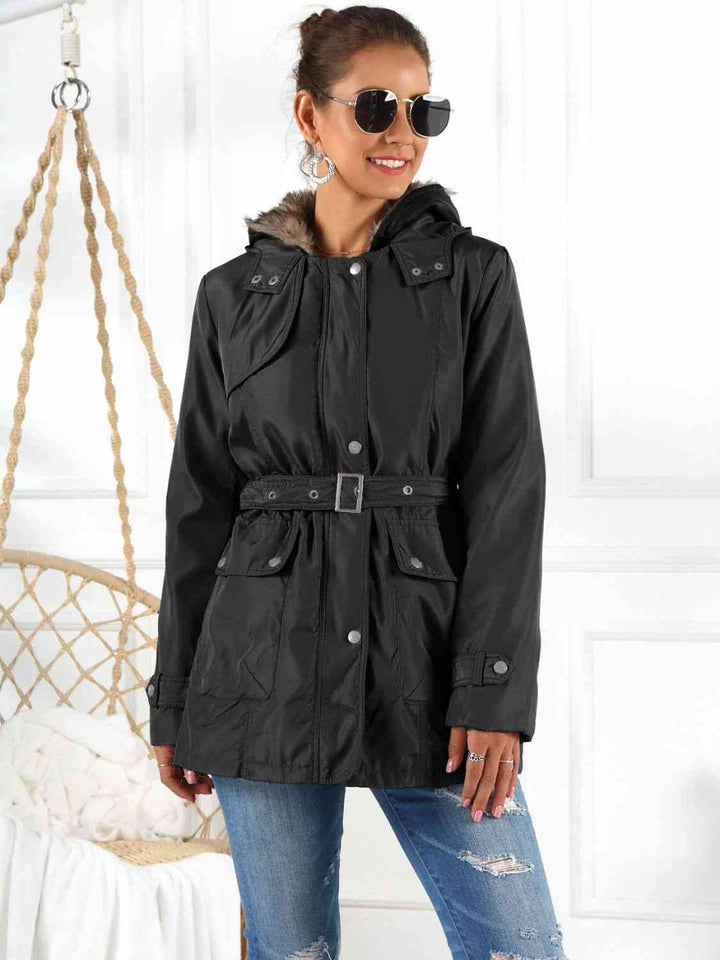 Transformable Three-in-One Hooded Jacket with Removable Liner