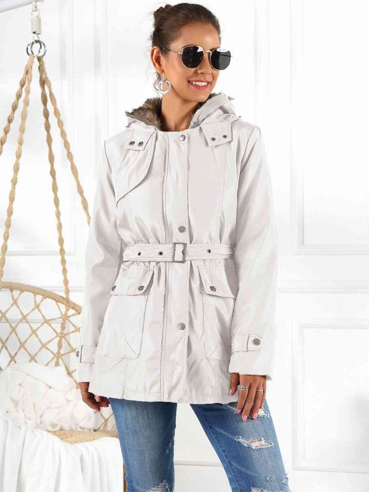 Transformable Three-in-One Hooded Jacket with Removable Liner