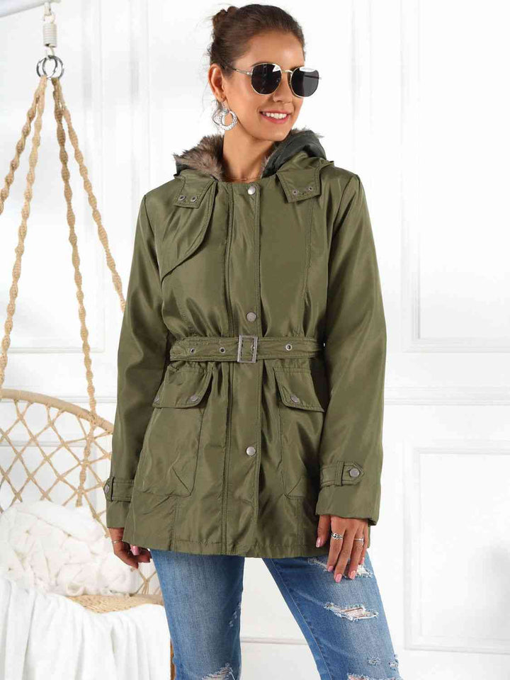 Transformable Three-in-One Hooded Jacket with Removable Liner