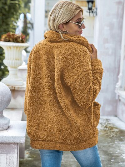 Cozy Fuzzy Zip-Up Jacket with Handy Pockets