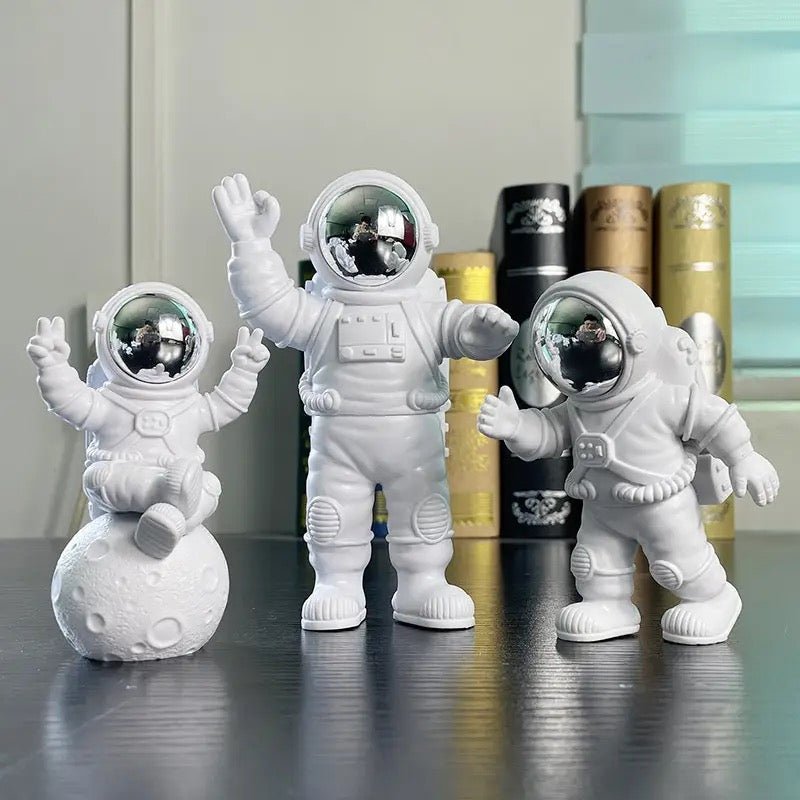 Galactic Explorer Resin Astronaut Trio - Desktop Space Odyssey Figures