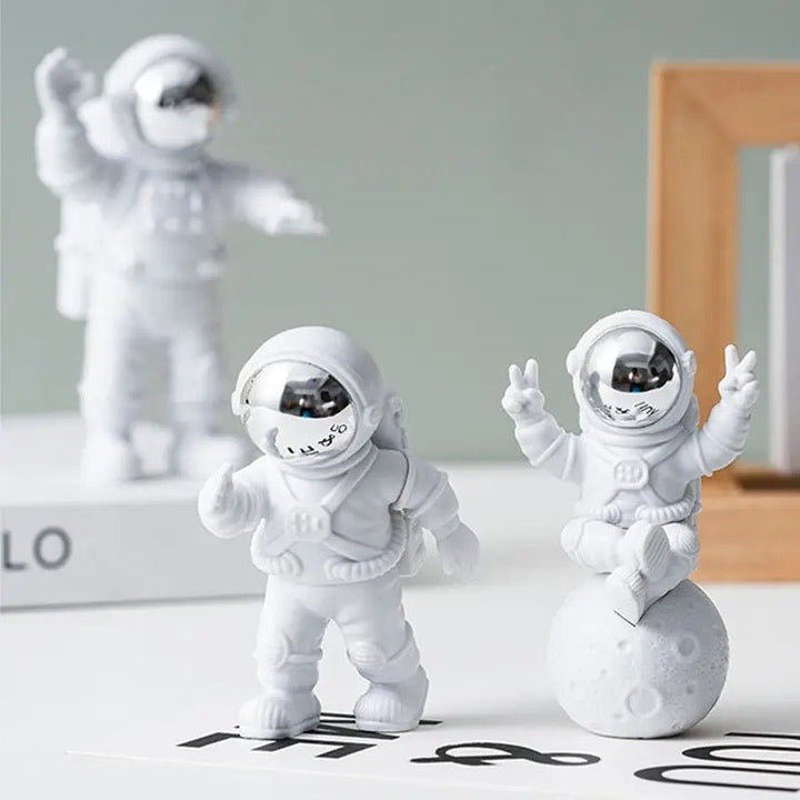 Galactic Explorer Resin Astronaut Trio - Desktop Space Odyssey Figures