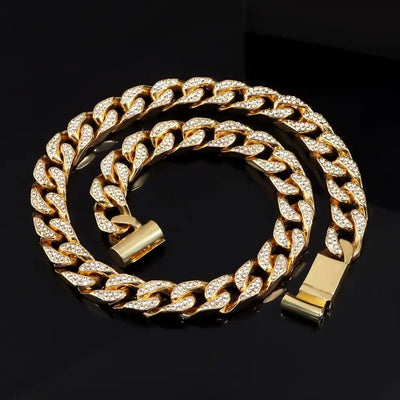 Glamor Gleam Monogram Necklace Unisex Personalized Letter Pendant With Gold Plated Cuban Chain