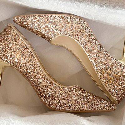 Glittered Stiletto Heel Pumps